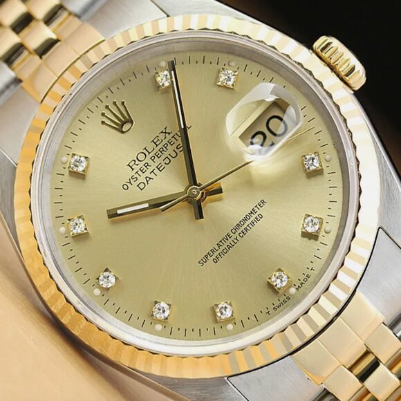 Sale! Factory Rolex 18kt Yellow Datejust Watch - Picture 1 of 6